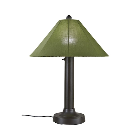 Brilliantbulb Catalina Table Lamp 65647 with 3 in. bronze body and spectrum cilantro Sunbrella shade fabric BR1859214